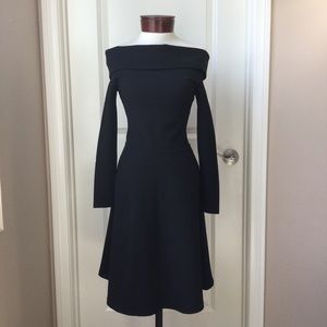 H&M “NWT” Black Off Shoulder Long Sleeve Fit & Flare Dress